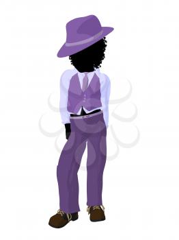 Royalty Free Clipart Image of a Girl in Purple