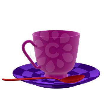 3D tea cup on a white background