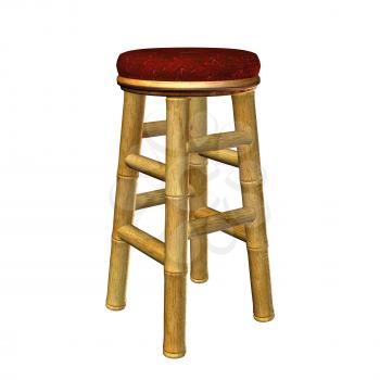 Tiki bar stool illustration on a white background