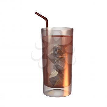 Drink with a straw illustration on a white background
