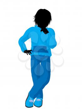 Royalty Free Clipart Image of a Boy in Blue