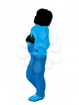 Royalty Free Clipart Image of a Boy in Blue