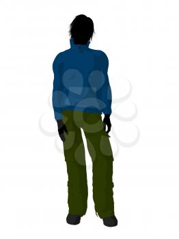 Royalty Free Clipart Image of a Guy in a Blue Top