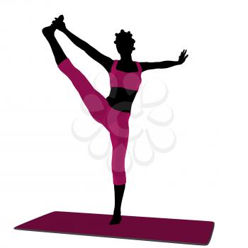 Royalty Free Clipart Image of a Woman Doing Yoga