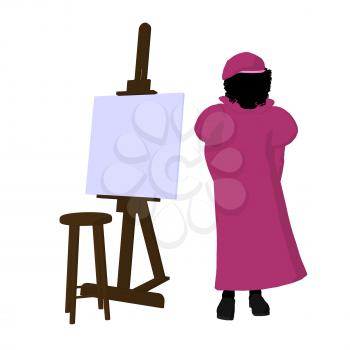 Royalty Free Clipart Image of a Young Artist
