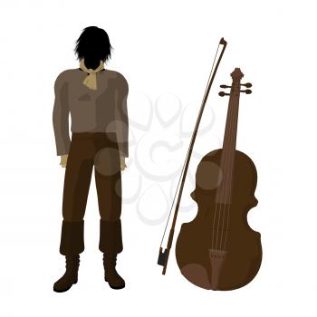 Royalty Free Clipart Image of a Man With a Violin