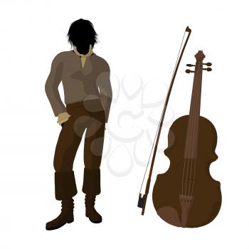 Royalty Free Clipart Image of a Man With a Violin