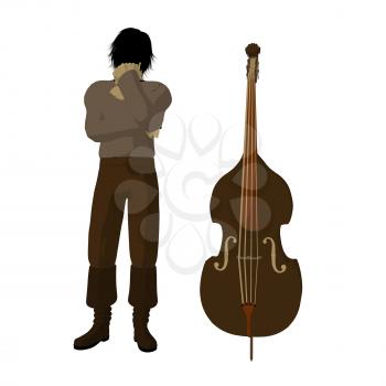 Royalty Free Clipart Image of a Man and Violin
