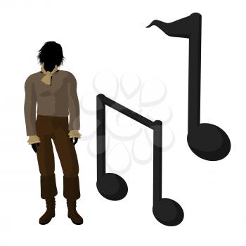 Royalty Free Clipart Image of a Man and Mius