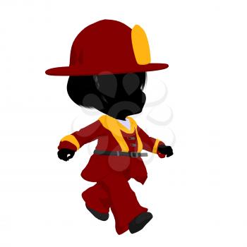 Royalty Free Clipart Image of a Baby Firefighter