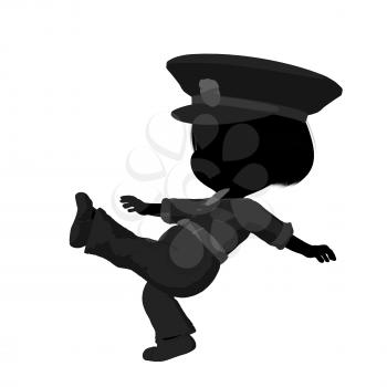 Royalty Free Clipart Image of a Little Police Officer