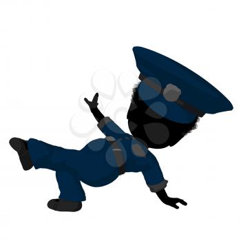 Royalty Free Clipart Image of a Little Girl in a Police Officer's Costume