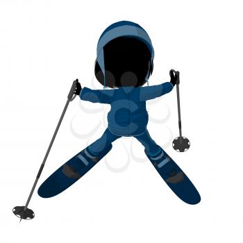 Royalty Free Clipart Image of a Little Girl Skiing