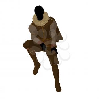 Royalty Free Clipart Image of a Man in Elizabethan Costume
