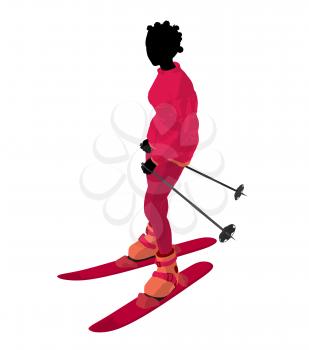 Royalty Free Clipart Image of a Skier