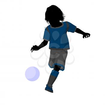 Royalty Free Clipart Image of a Child Playing Soccer