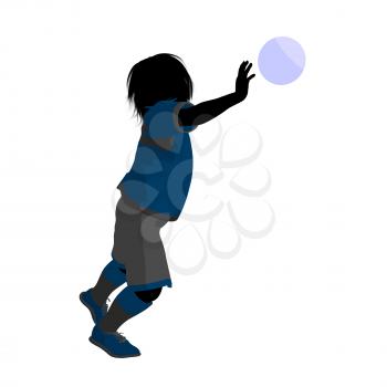 Royalty Free Clipart Image of a Child Playing Soccer