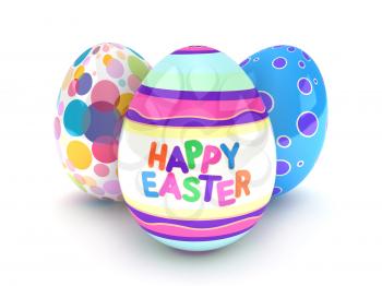 3D Illustration of Easter Eggs with Easter Greetings