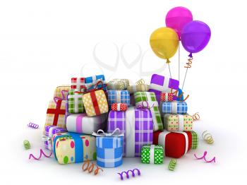 3D Illustration of Gifts in Different Packages