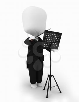 3D Illustration of a Music Conductor