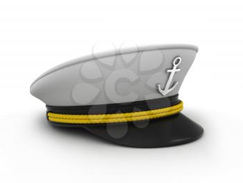 3D Illustration of a Ship Captain's Cap