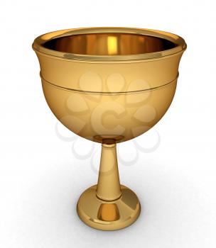 3D Illustration of a Gilded Chalice