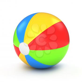 3D Illustration of a Colorful Beach Ball