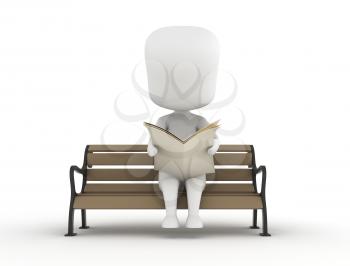 3D Illustration of a Man Reading a Newspaper