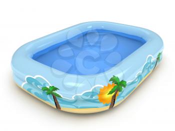 3D Illustration of an Inflatable Pool