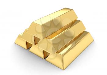 3D Illustration of Gold Bars
