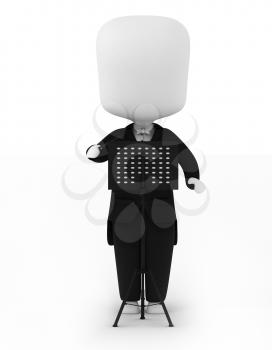 3D Illustration of a Music Conductor