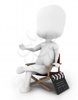 3D Illustration of a Director Sitting on His Chair