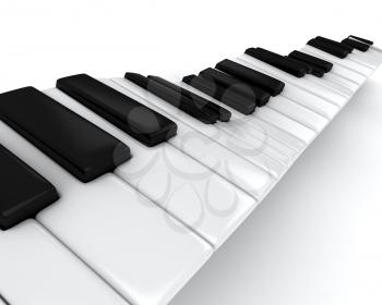 3D Illustration of a Piano Keys