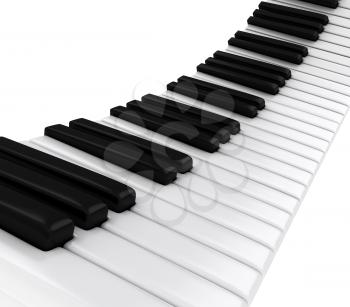 3D Illustration of Piano Keys