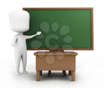 3D Illustration of a Teacher in the Middle of a Discussion
