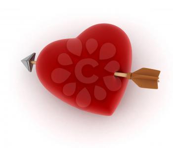 Illustration of a Heart Hit by an Arrow