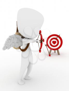 3D Illustration of a Cupid Target Shooting