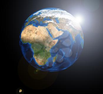 Africa on the Earth planet. Data source: Nasa