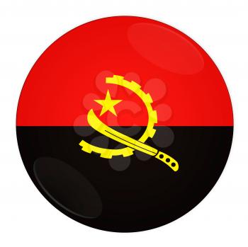 Abstract illustration: button with flag from Angola country