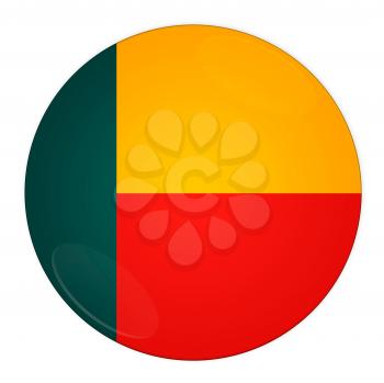 Abstract illustration: button with flag from Benin country