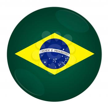 Abstract illustration: button with flag from Brazil country
