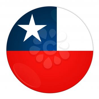 Abstract illustration: button with flag from Chile country