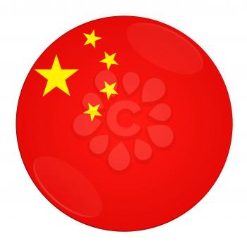 Abstract illustration: button with flag from China country