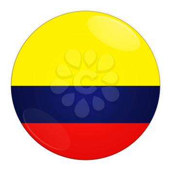 Abstract illustration: button with flag from Colombia country
