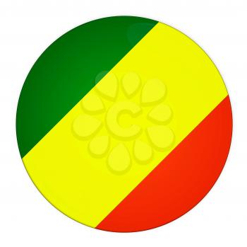 Abstract illustration: button with flag from congo country