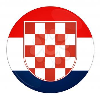 Abstract illustration: button with flag from Croatia country