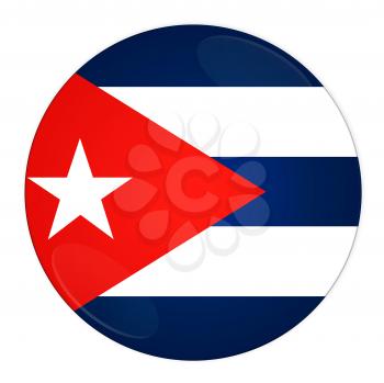 Abstract illustration: button with flag from Cuba country