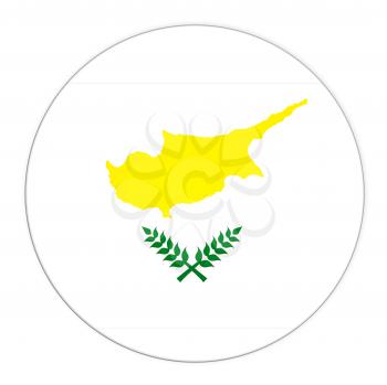 Abstract illustration: button with flag from Cyprus  country