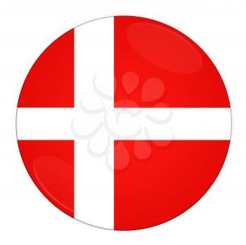 Abstract illustration: button with flag from Denmark country