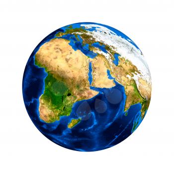 Earth planet with isolated on a white background
